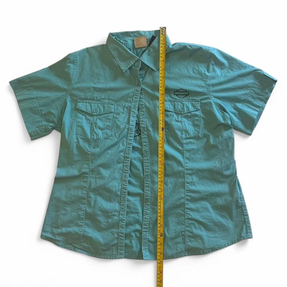 Light blue women Harley Davidson button up